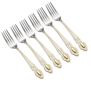 Aminsuk AurumGold Stainless Steel Fork Set (6 Pcs)