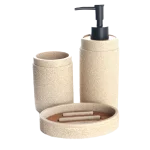 Premium Beige Resin Bathroom Accessories Set by Aminsuk