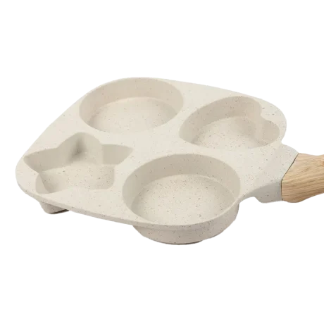 Non-stick 4-hole egg frying pan for breakfast cooking