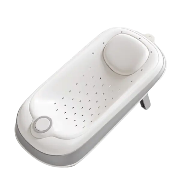 foldable baby bathtub with thermometer teal design