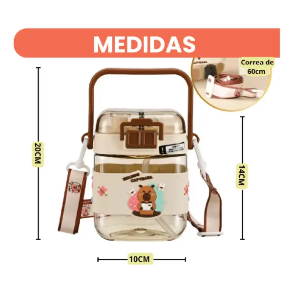 double spout kids bottle capybara design